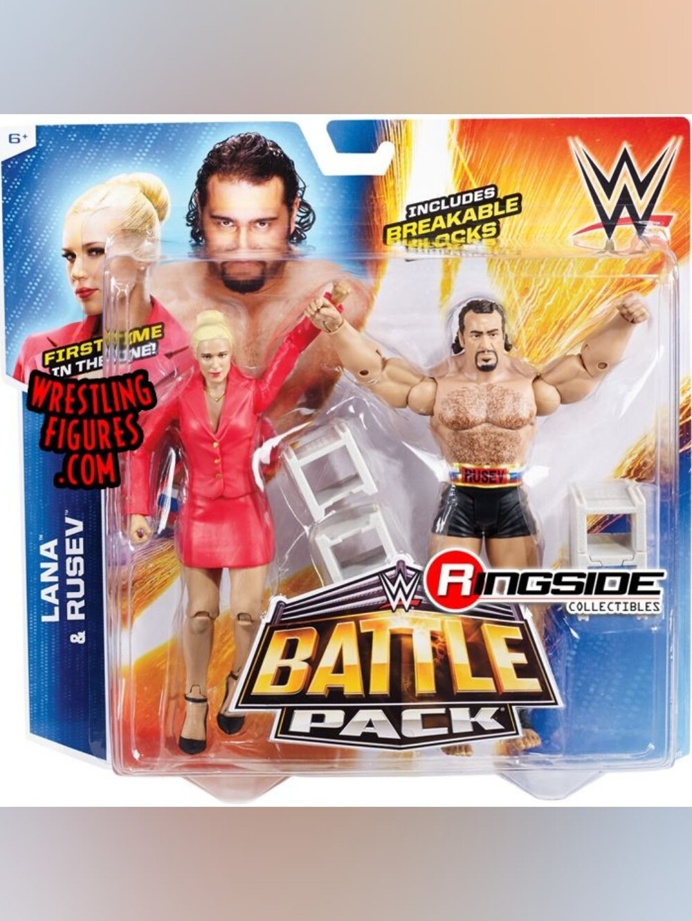 WWE Rusev & Lana Battle Pack with Center block accesories Mattel 🔥